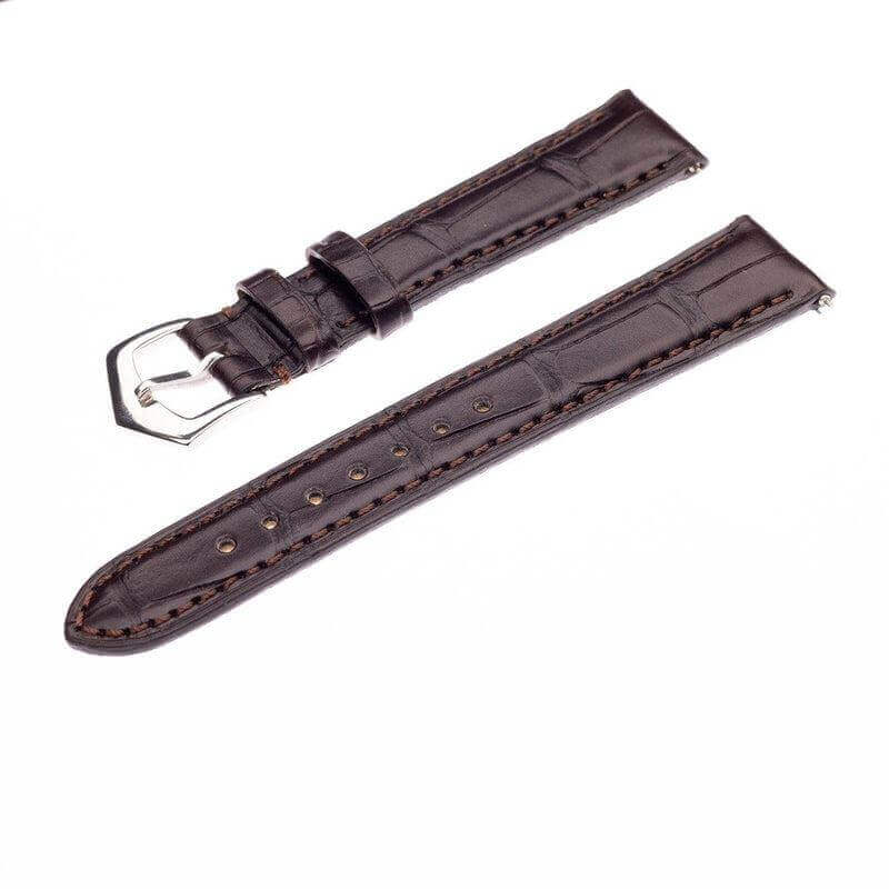 Apple Watch Leather Band ™  Dark Brown Matt Alligator Watch Strap - Apple Watch Leather Straps- Milano Straps