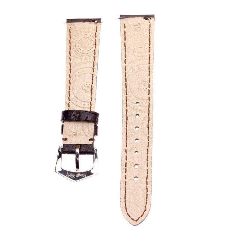 Apple Watch Leather Band ™  Dark Brown Matt Alligator Watch Strap - Apple Watch Leather Straps- Milano Straps