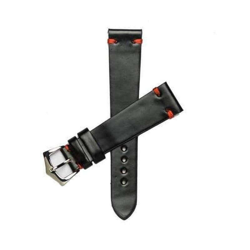 Black Red Cordovan Leather Watch Strap - Leather strap- Milano Straps