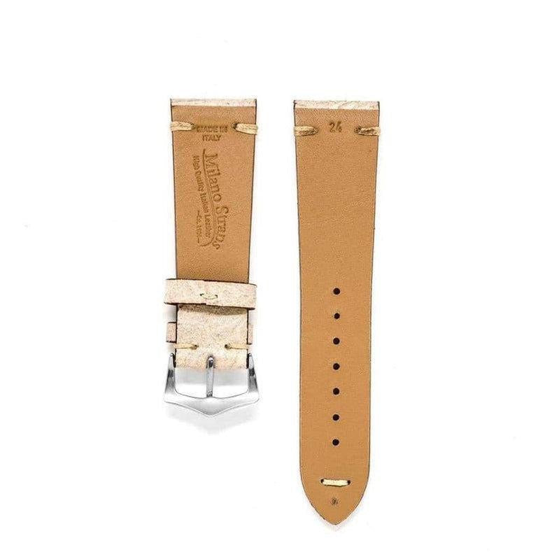 Bone Vintage Leather Watch Strap - Milano Straps