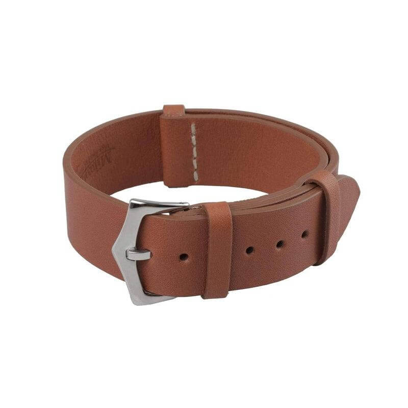 Brown Barenia Military Watch Strap - Military Watch Strap- Milano Straps