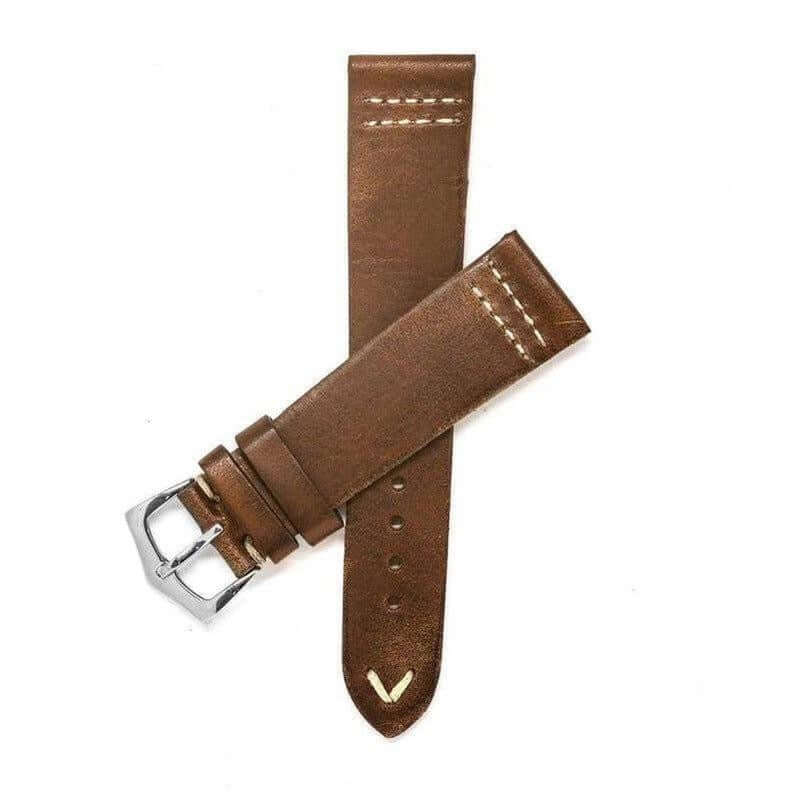 Brown Vintage Leather Watch Strap - Leather strap- Milano Straps