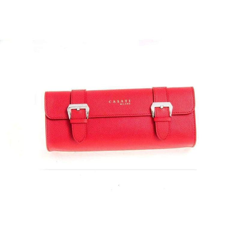Casati Milano Travel Case Rectangular Epsom Leather Color Red - Milano Straps
