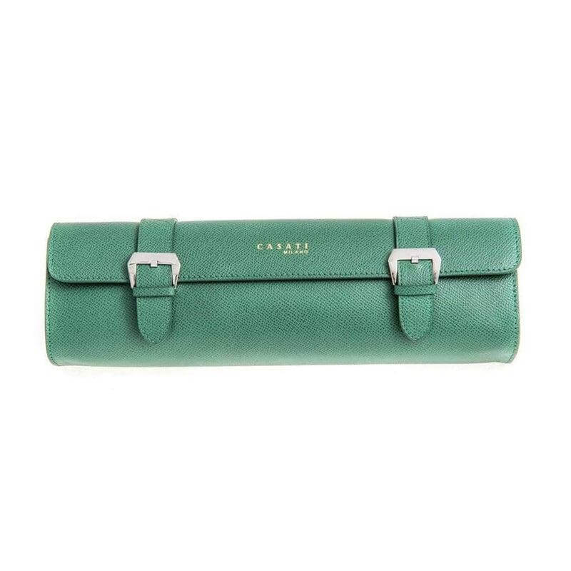 Casati Milano Travel Case Rectangular Epsom Leather Green - Travel Case- Milano Straps