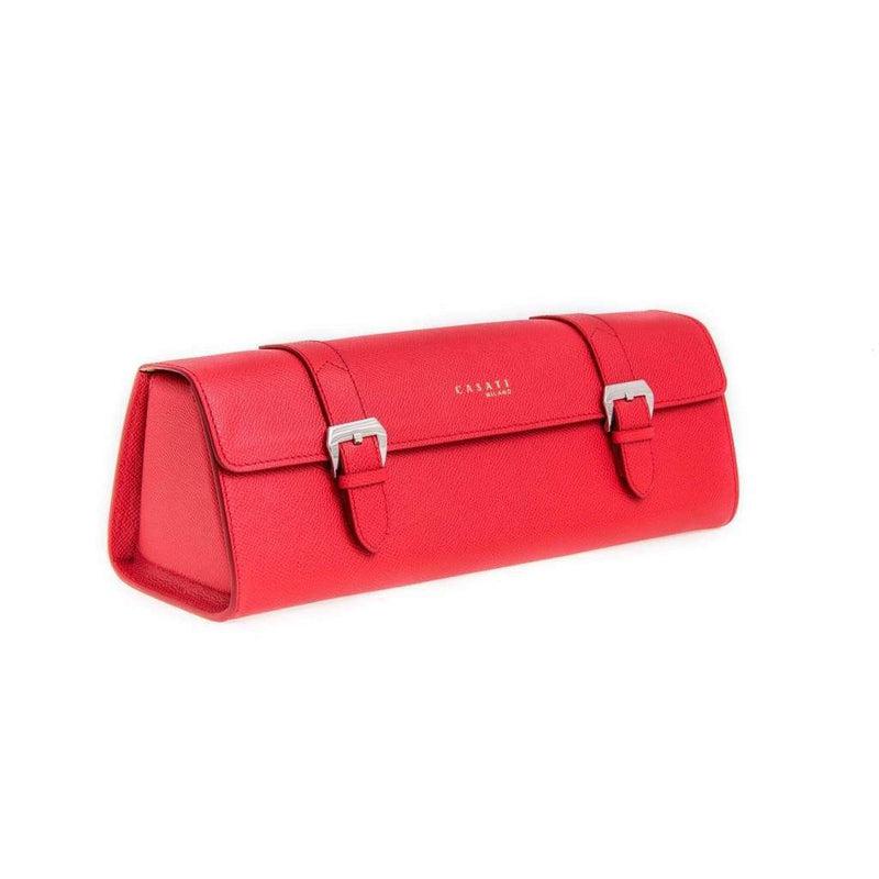 Casati Milano Travel Case Triangular Epsom Leather - Red - Milano Straps