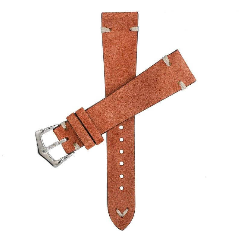 Cognac Suede Vintage Leather Watch Strap - Suede strap- Milano Straps