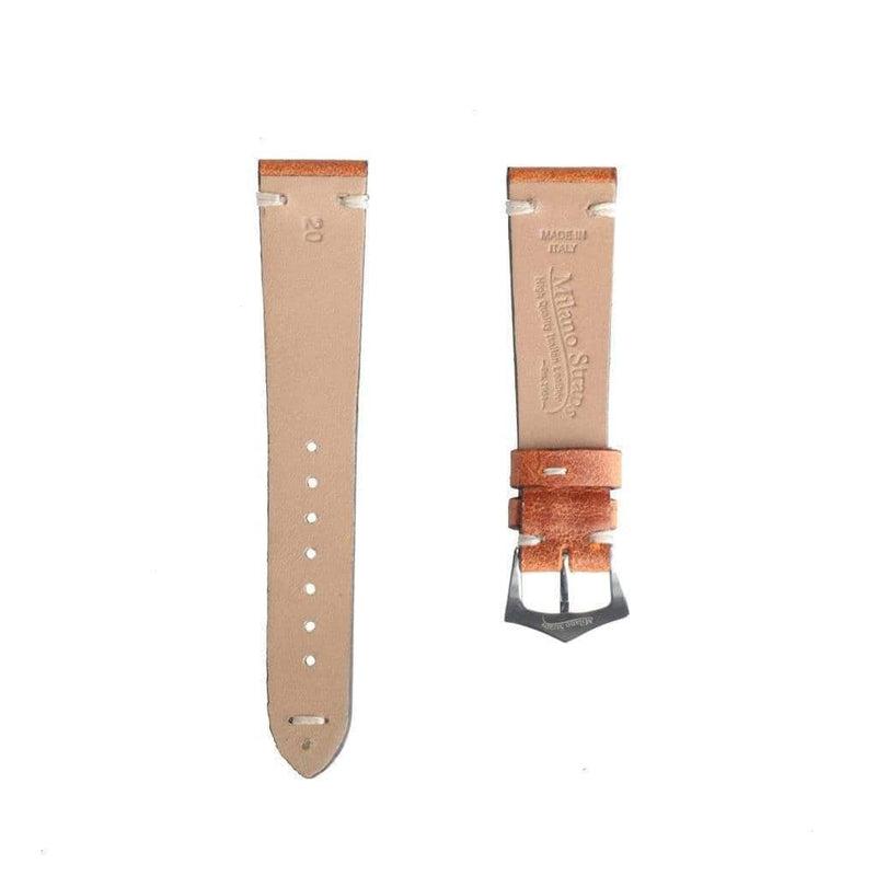 Cognac Vintage Leather Watch Strap - Milano Straps