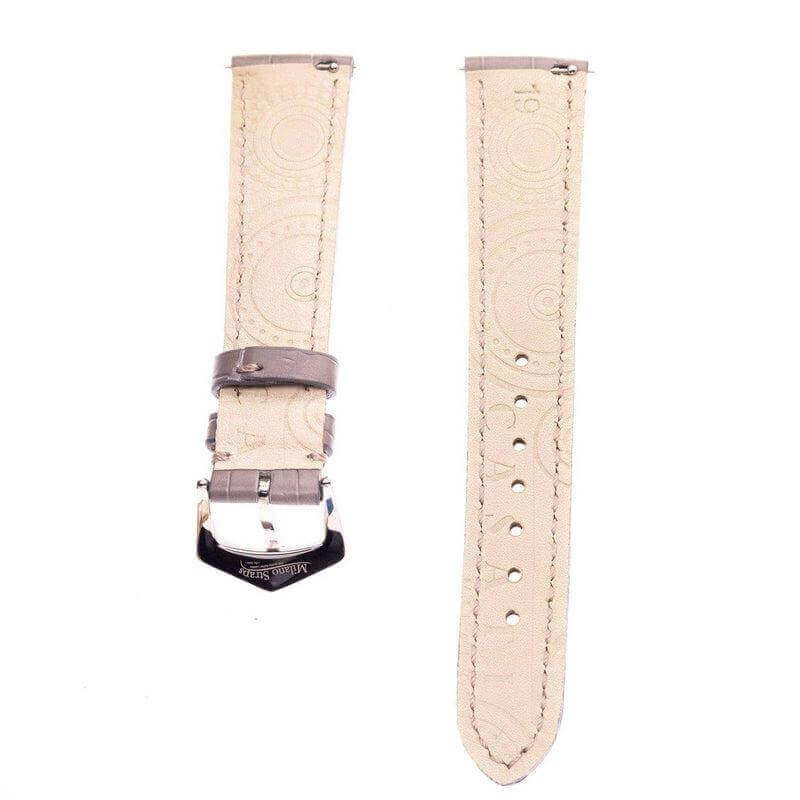 Matt Grey Alligator Watch Strap - Milano Straps