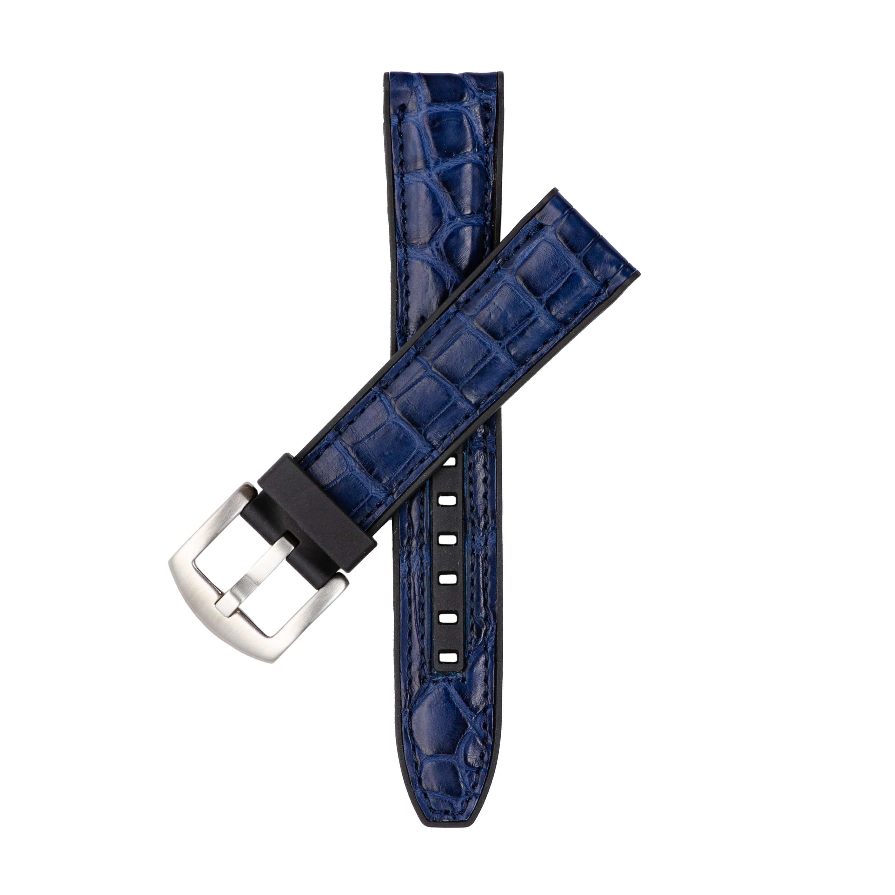 Blu Alligator Watch Rubber Band - Rubber Strap- Milano Straps