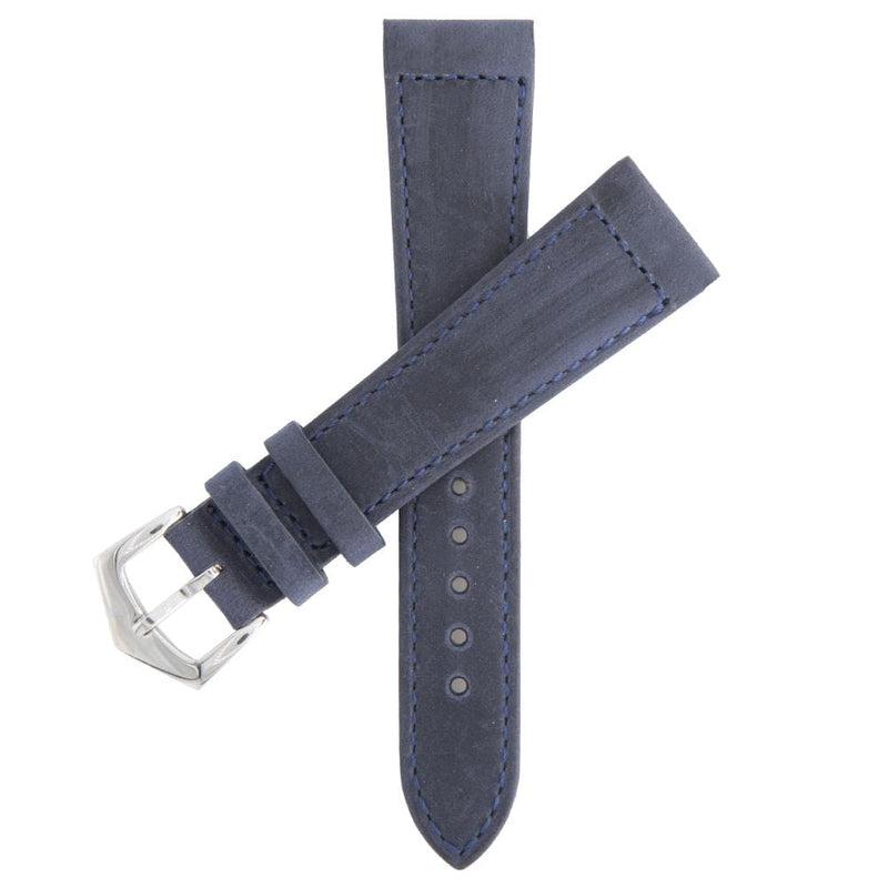 Dark Blu Crazy Horse Leather Watch Strap - Milano Straps