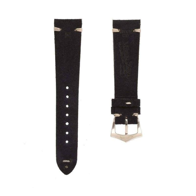 Dark Blu Suede Vintage Leather Watch Strap - Milano Straps