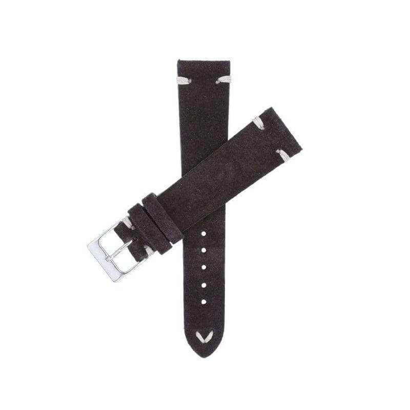 Dark Brown Suede Vintage Leather Watch Strap - Leather strap- Milano Straps