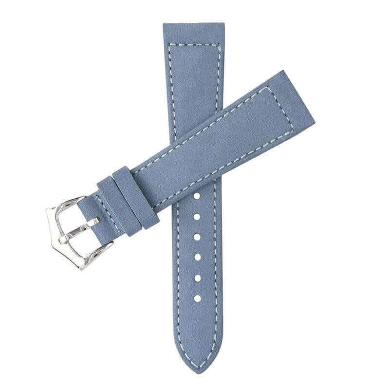 Denim Nabuck Leather Watch Strap - Leather strap- Milano Straps