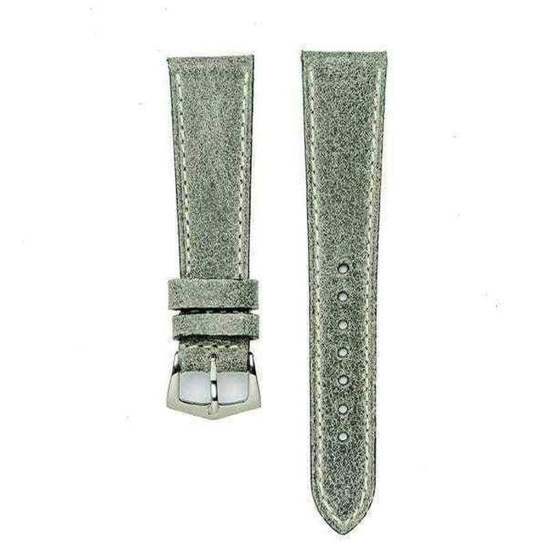 Grey Leather Vintage Watch Band - Milano Straps