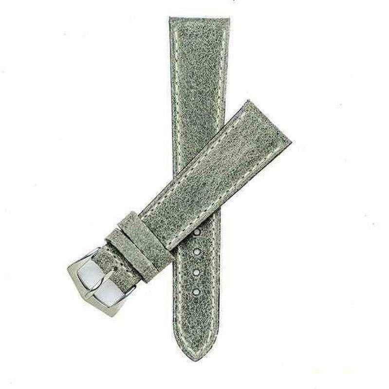 Grey Leather Vintage Watch Band - Leather strap- Milano Straps