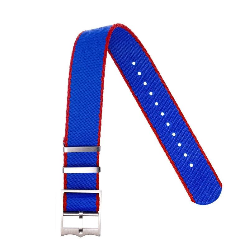 Nato Watch Strap Blu - Red - Tudor Watch Style - 100% Recycled - Milano Straps