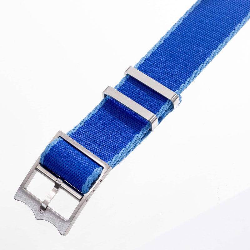 22mm BOND Nylon N.A.T.O Style Blue and White Watch Bands by LUX –  LuxWatchStraps