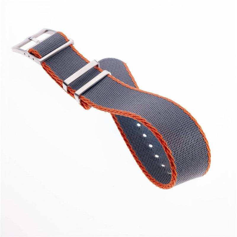 Nato Watch Strap Grey-Orange - Tudor Watch Style - 100% Recycled - Milano Straps