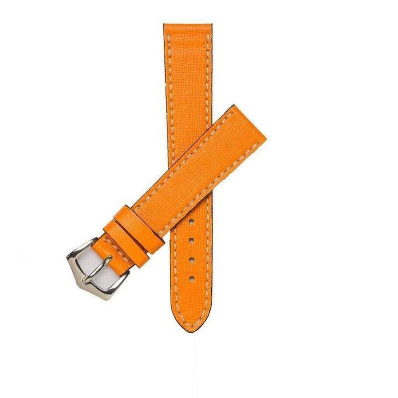 Orange Saffiano Leather Watch Strap - Leather strap- Milano Straps