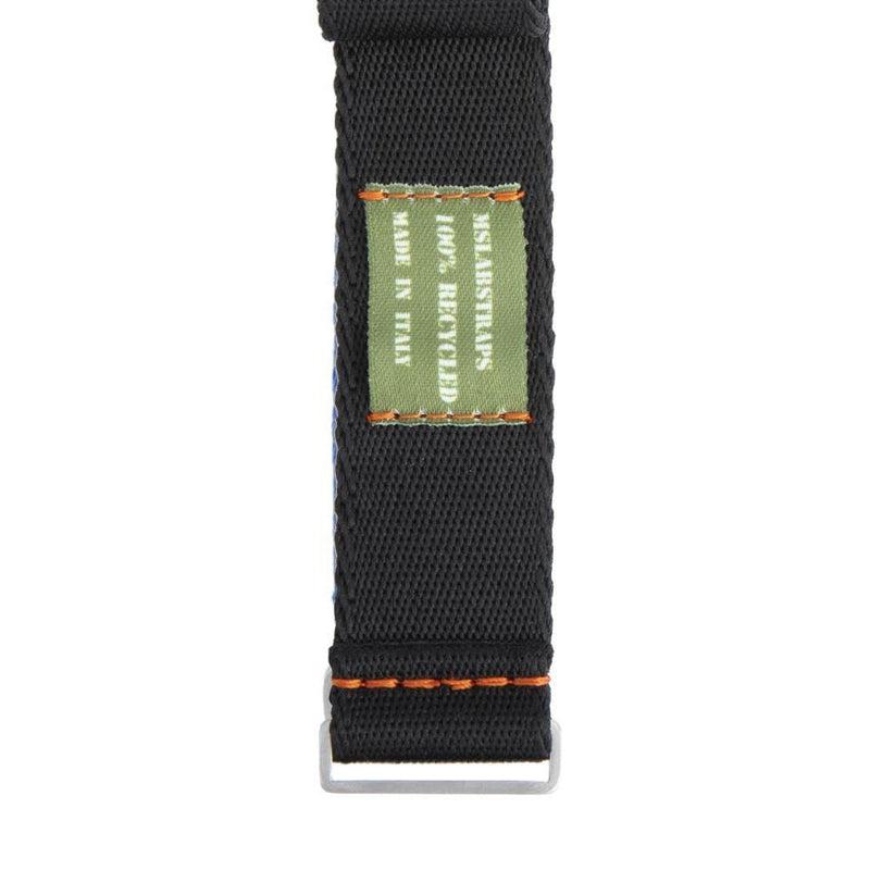 Recycled NATO Watch Strap - Black Orange Stitches - Milano Straps