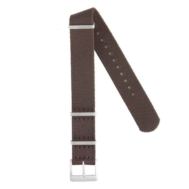 Eco-Friendly Nylon Military Watch Strap -  Dark Brown - Recycled Military Watch Straps- Milano Straps