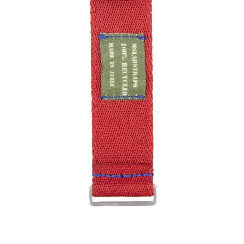 Recycled NATO Watch Strap - Red Blu Stitches - Milano Straps