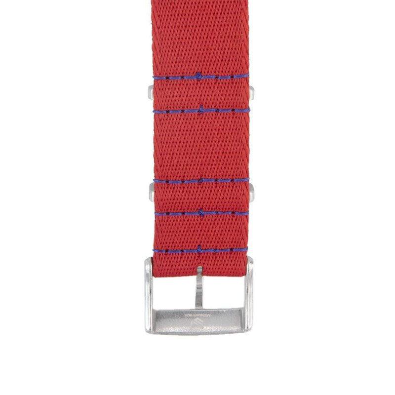 Recycled NATO Watch Strap - Red Blu Stitches - Milano Straps