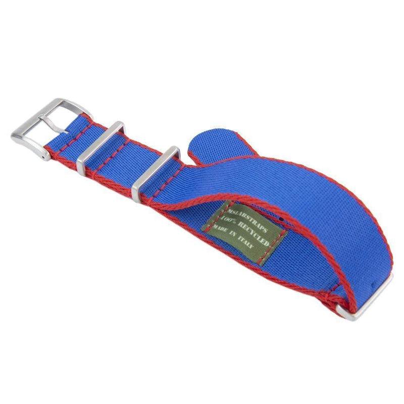 Recycled NATO Watch Strap - Royal Blu Red Borders - Milano Straps