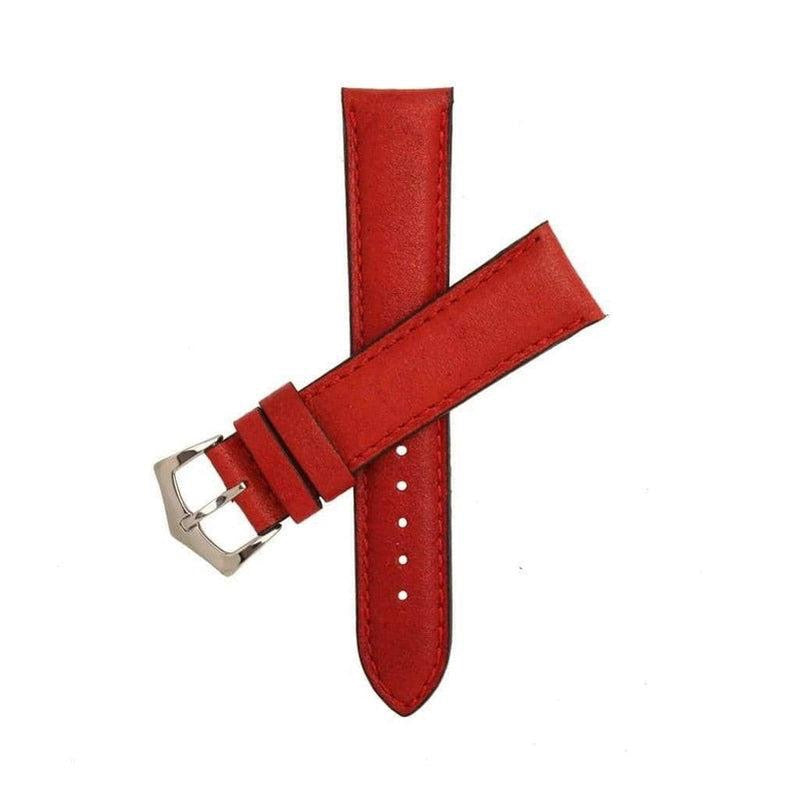 Red Leather Watch Strap - Leather strap- Milano Straps