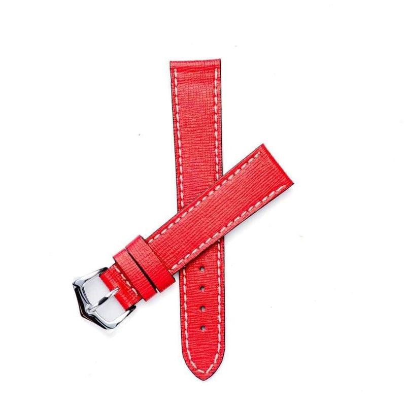 Red Saffiano leather Watch Strap - Leather strap- Milano Straps