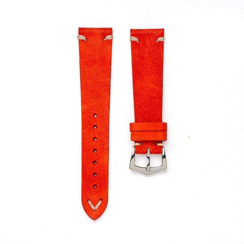 Red Suede Vintage Leather Watch Strap - Milano Straps