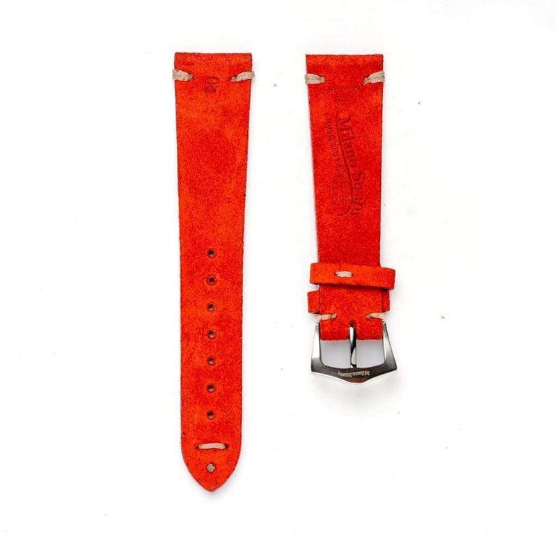 Red Suede Vintage Leather Watch Strap - Milano Straps