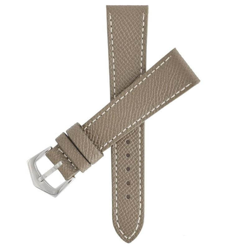 Taupe Hammered Calfskin Ecru Stitches Watch strap - Leather strap- Milano Straps