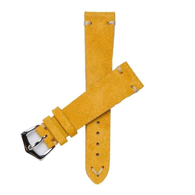 Yellow Suede Vintage Leather Watch Strap - Suede strap- Milano Straps