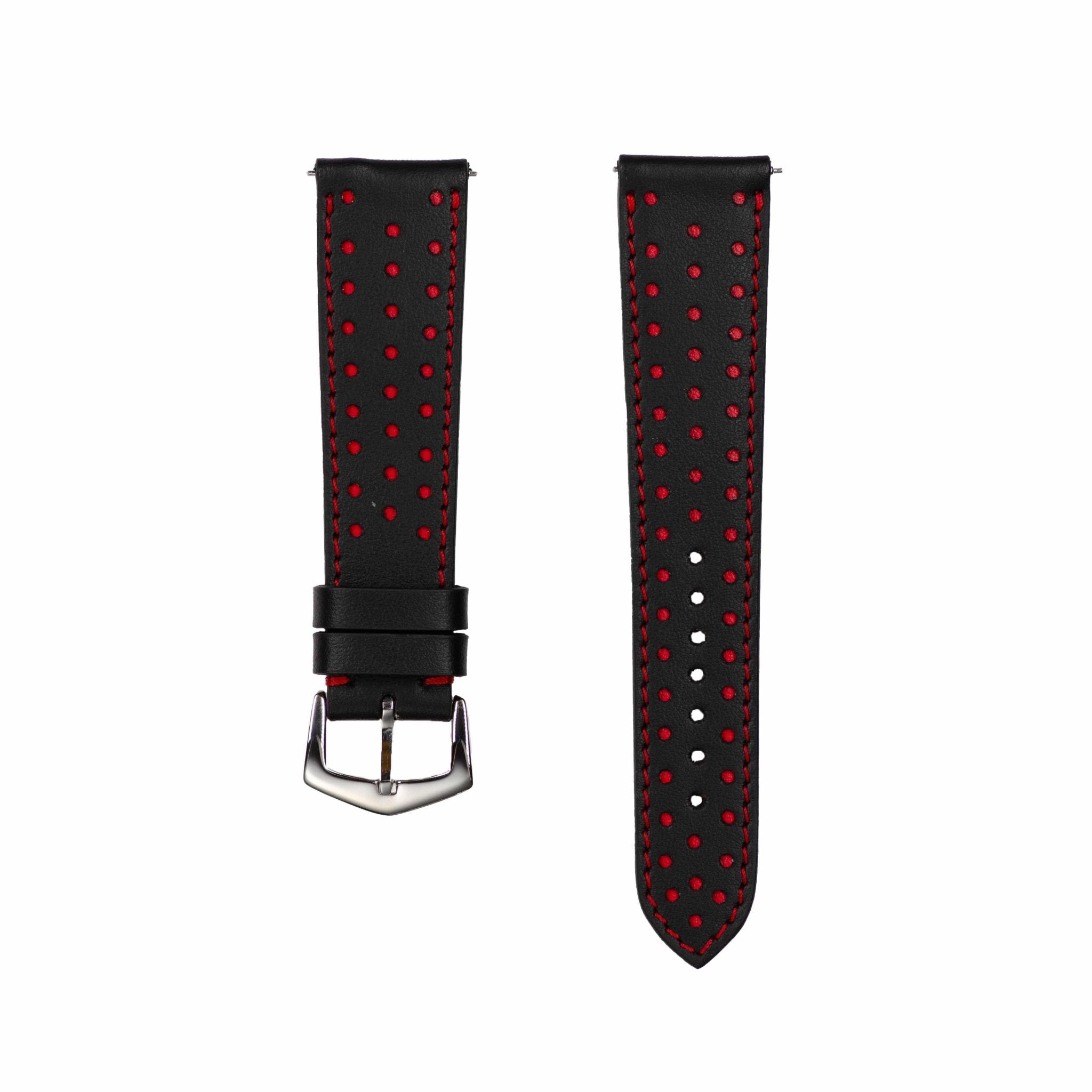 Bracelet Montre Noir &amp; Rouge "Driver" en Cuir