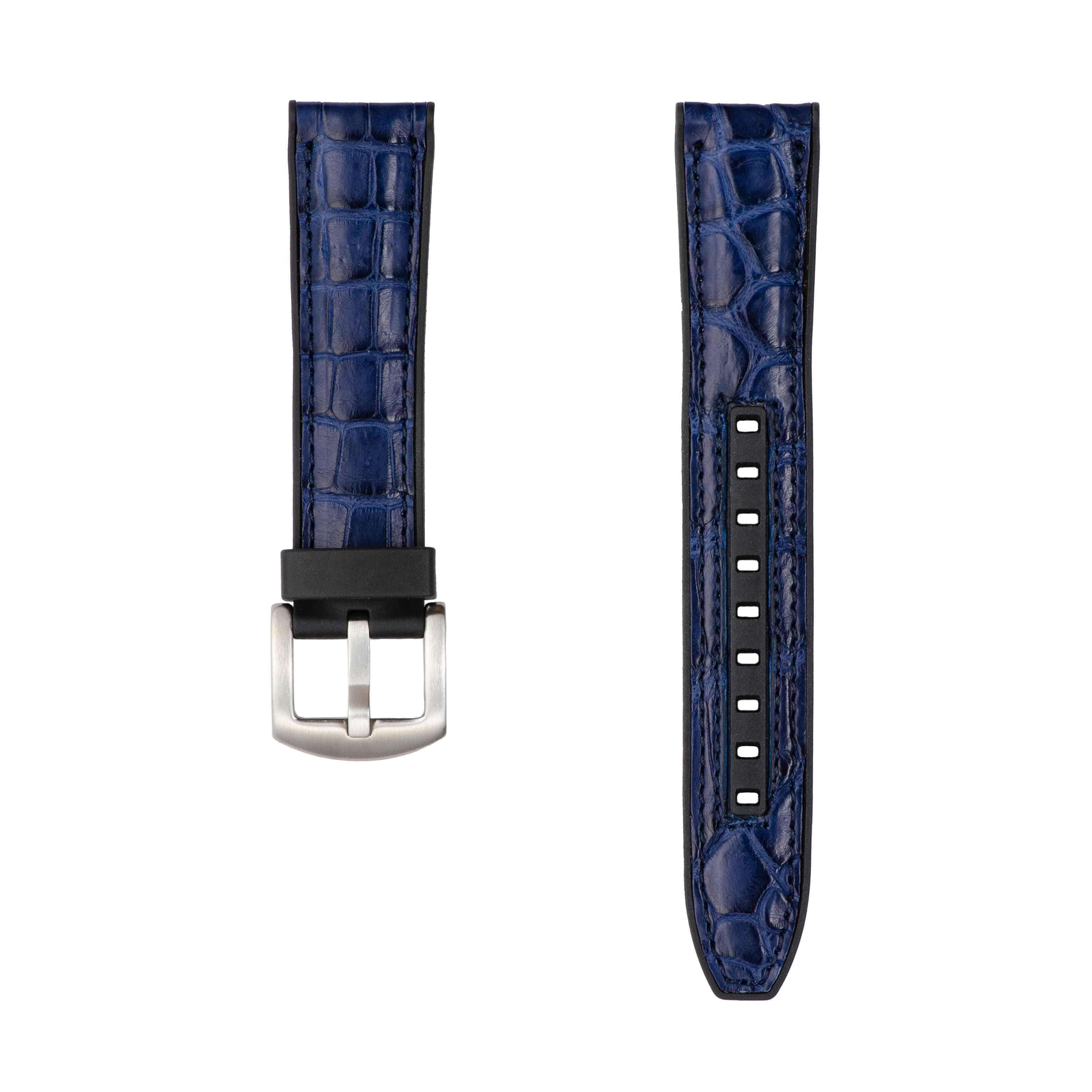 Blu Alligator Watch Rubber Band - Rubber Strap- Milano Straps