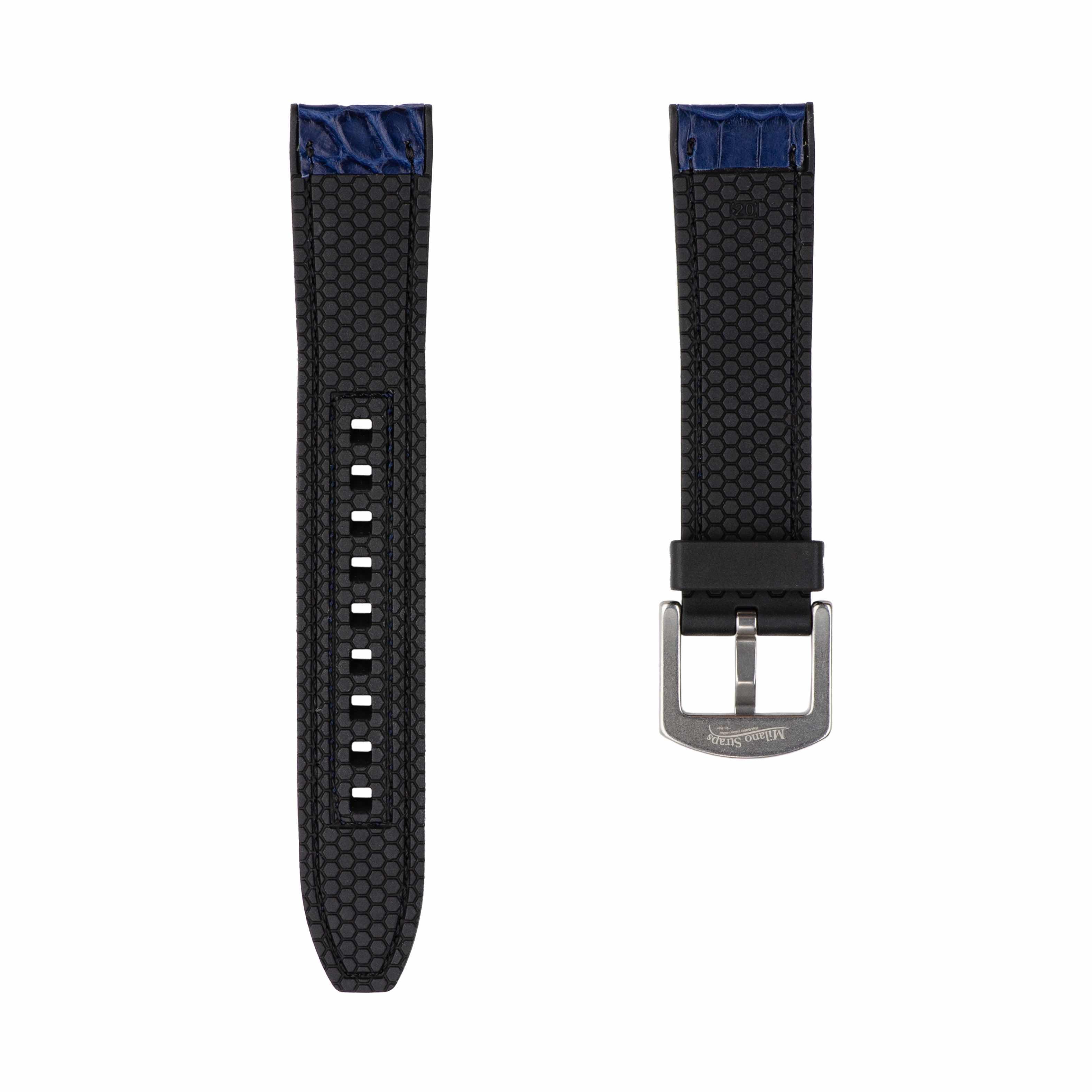 Blu Alligator Montre Rubber Band