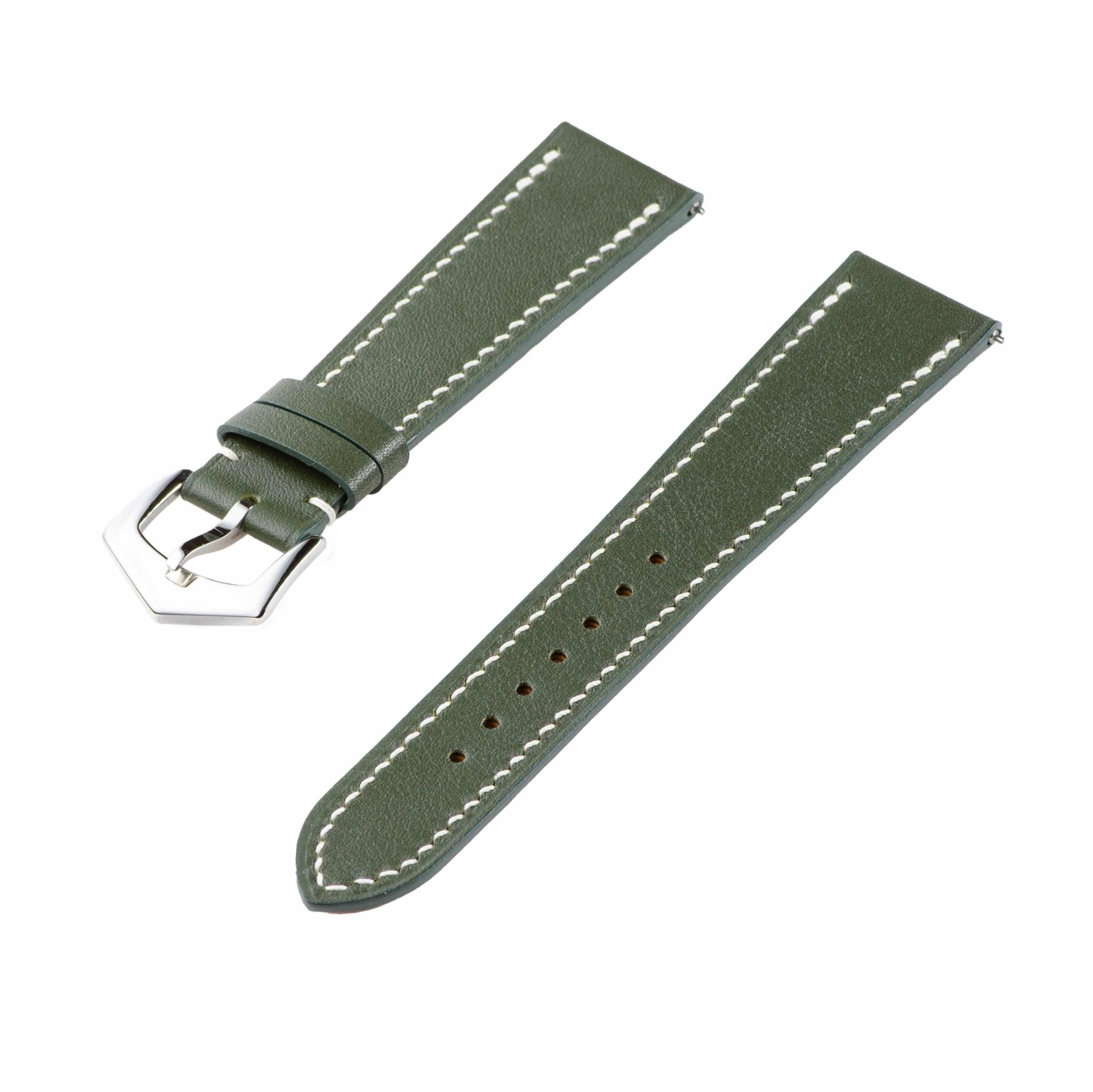 Milano Straps Olive Swift Leather Watch Band | Watch Straps