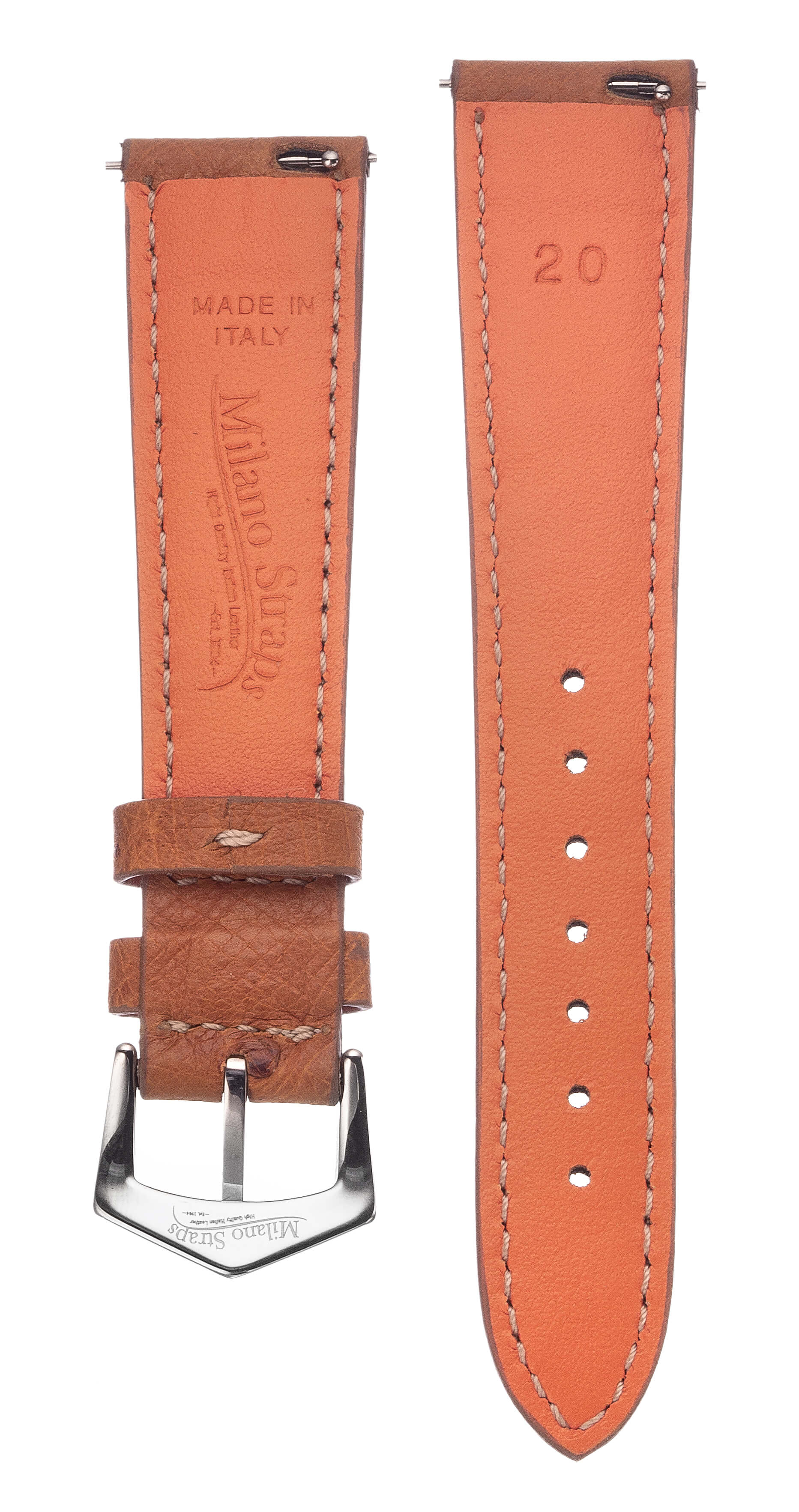 Apple Watch Leather Band ™ Cognac Ostrich Leather Straps - Milano Straps
