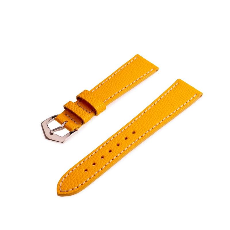Apple Watch Leather Band ™ Hammered Yellow Ecru Stitches - Milano Straps
