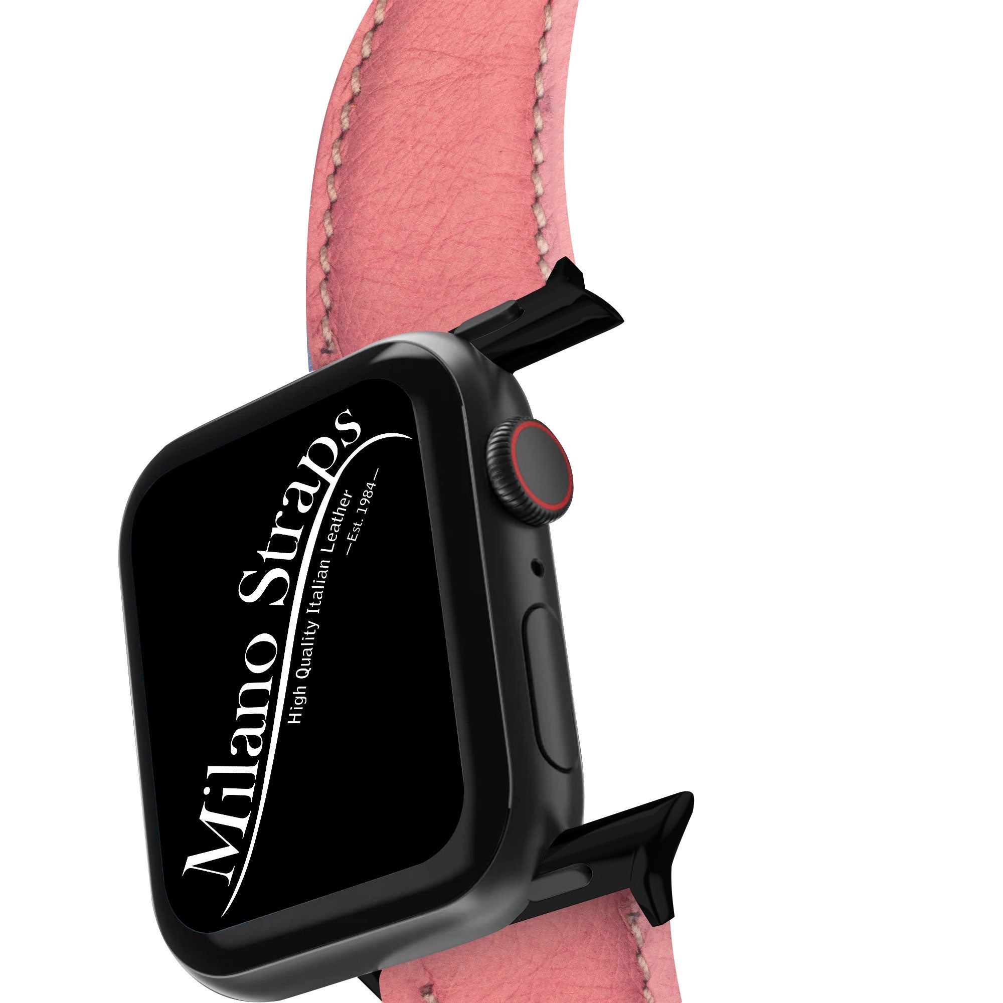 Apple Watch Leather Band ™ Pink Ostrich Leather Strap - Milano Straps