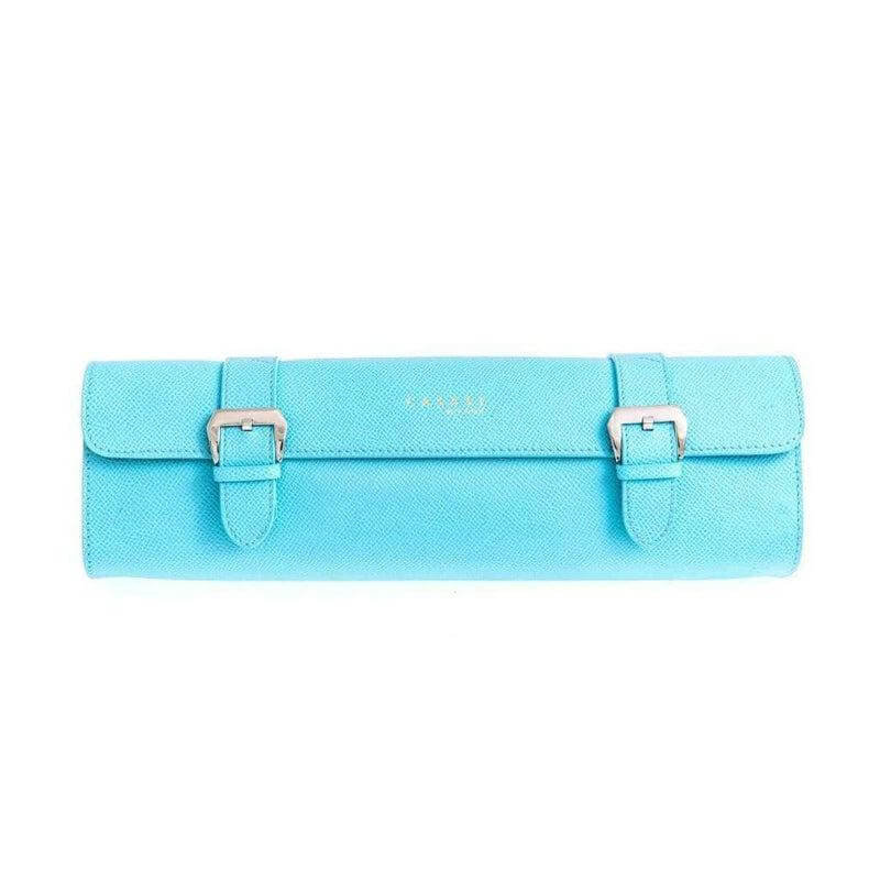 Watch Travel Case Rectangular Epsom Leather Light Blue - Travel Case- Milano Straps