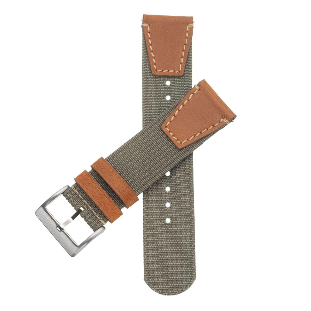 Eco-Friendly Military Grey Two Piece Strap - Military Watch Strap- Milano Straps