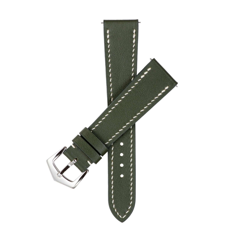 Olive Green Swift Leather Watch Strap - Leather strap- Milano Straps