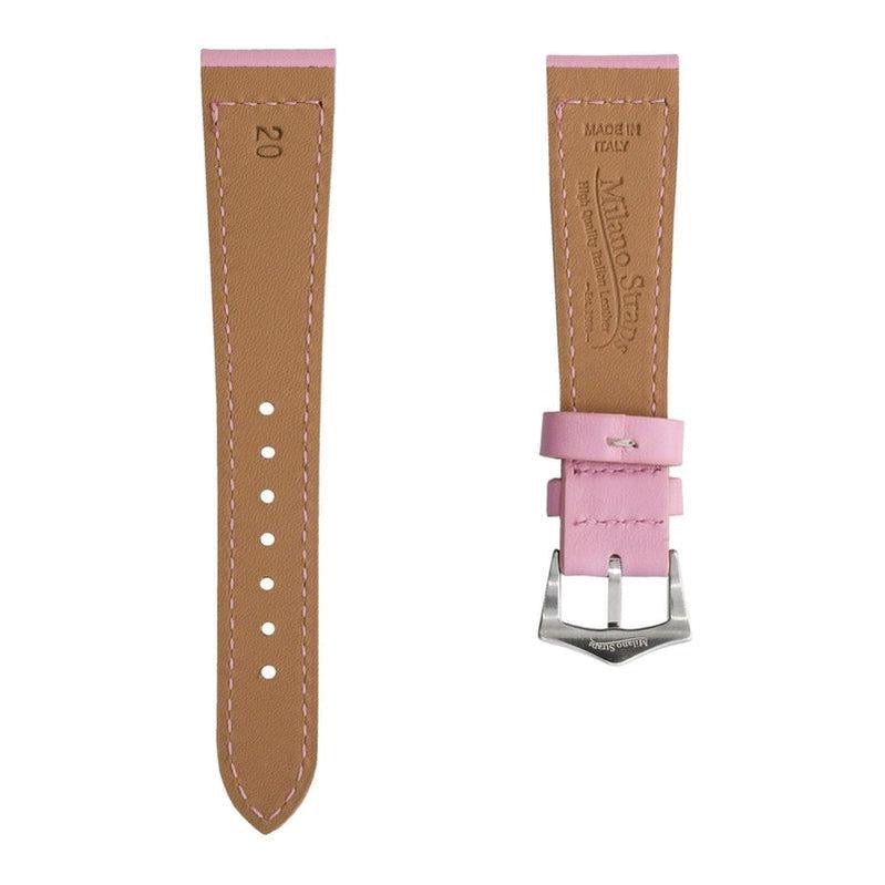 Pink Calfskin Leather Watch Strap - Milano Straps