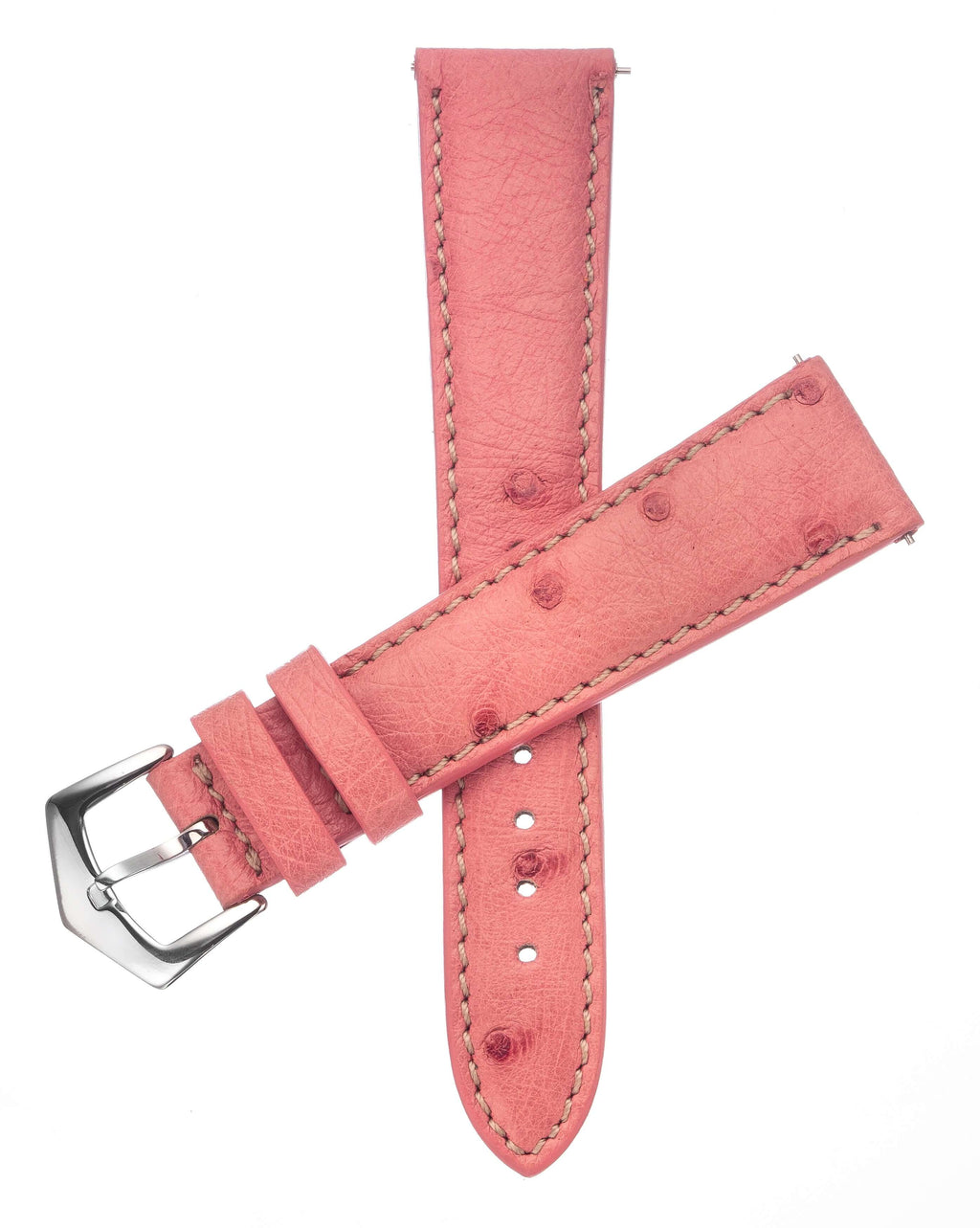 Pink Ostrich Watch Band - Leather strap- Milano Straps